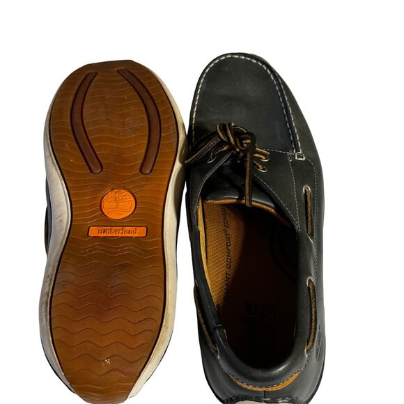 Timberland Mens 11.5M Leather Boat Shoes Smart Comfort Casual Gray‎